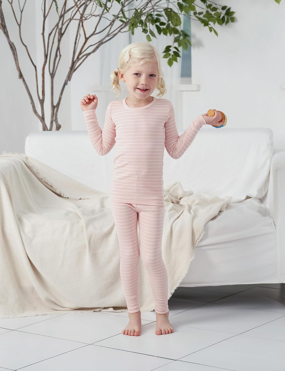 AVAUMA Stripe Pattern Baby Boys Girls Pajama Set Kids Toddler Snug fit Ribbed Sleepwear pjs for
