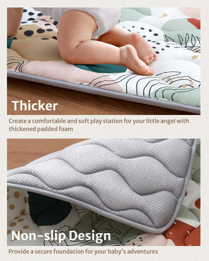 Blissful Diary Baby Play Mats for Floor, 59x59 Inch Thicker Foam Playmats for Babies and Toddlers