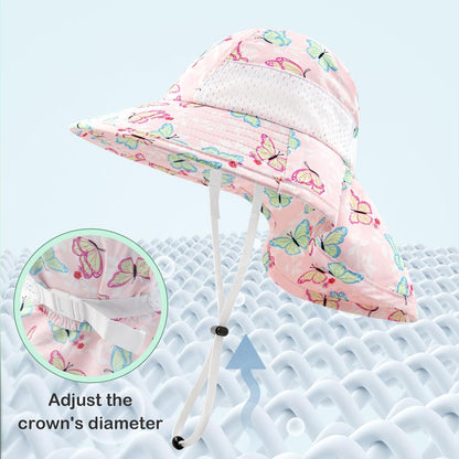XIAOHAWANG Girls Sun Hat Baby Beach Hats Boys UPF 50+ Kids Summer Protection Cap Toddler Breathable