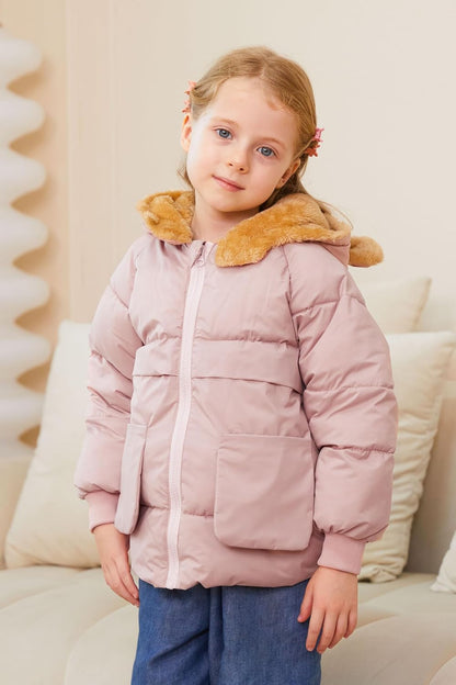 TUONROAD Baby Girls Coats for 6 Months-5 Years Toddlers Boy Winter Jacket Warm Bear Hooded Outdoor