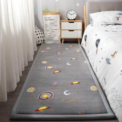 Loartee Coral Velvet Area Rug - 1" Thick Memory Foam Baby Play Mat, Washable Toddler Carpet, Home