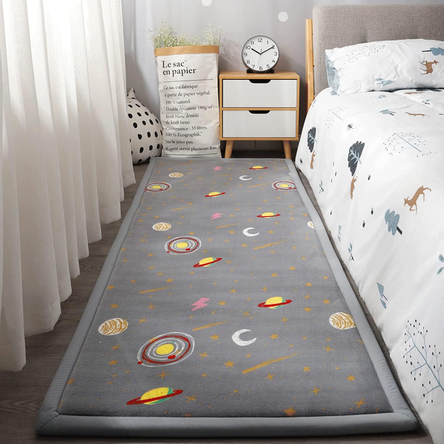 Loartee Coral Velvet Area Rug - 1" Thick Memory Foam Baby Play Mat, Washable Toddler Carpet, Home
