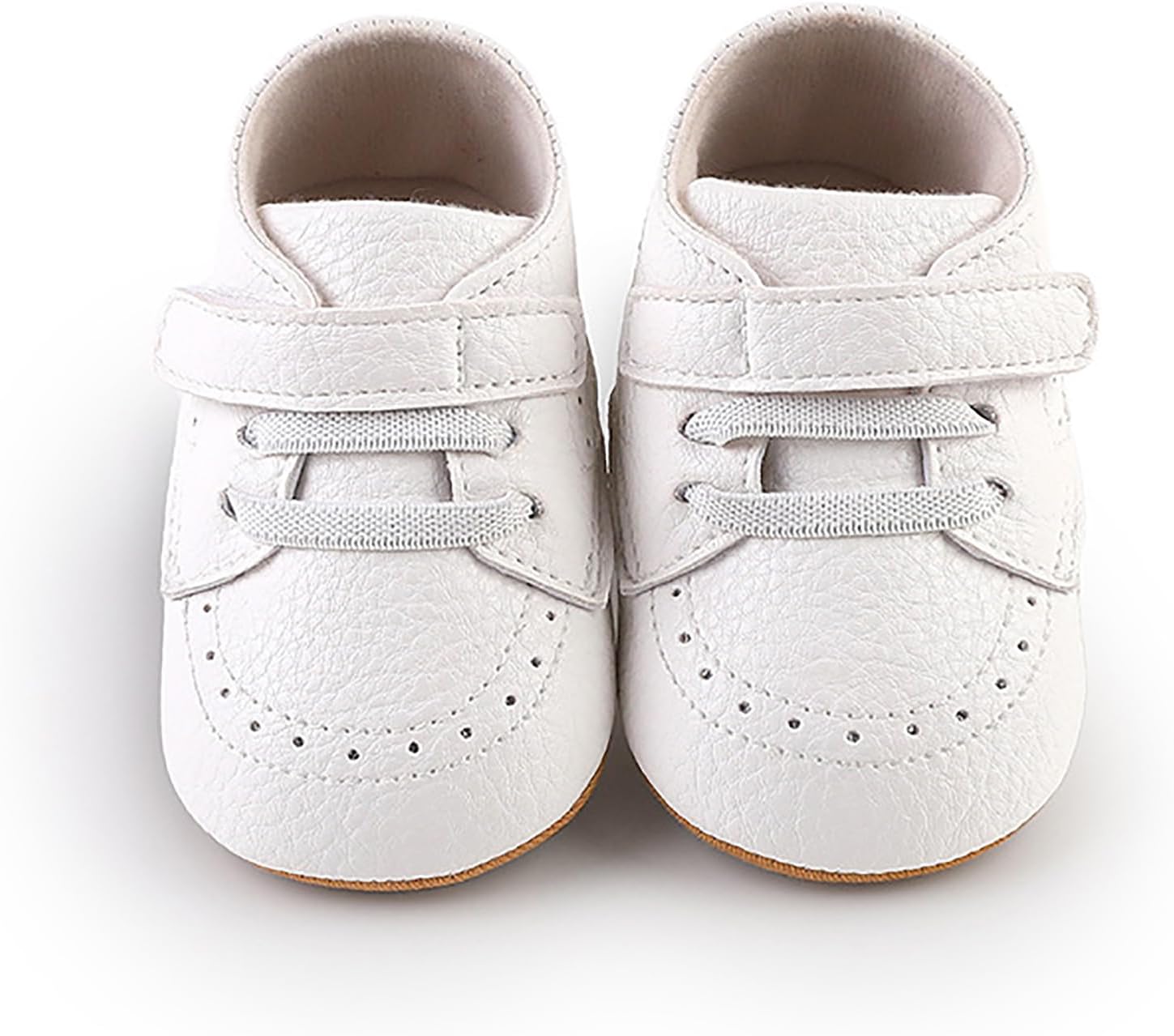 SOFMUO Baby Boys Girls High Top Ankle PU Leather Sneakers Soft Rubber Sole Infant Moccasins Newborn