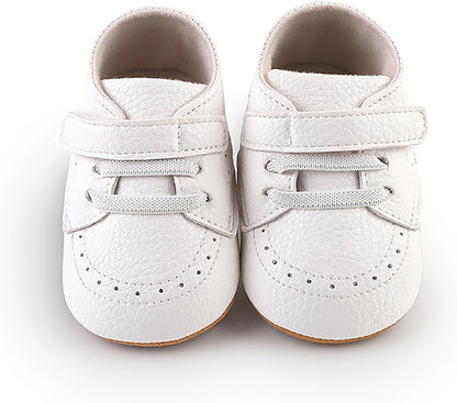 SOFMUO Baby Boys Girls High Top Ankle PU Leather Sneakers Soft Rubber Sole Infant Moccasins Newborn