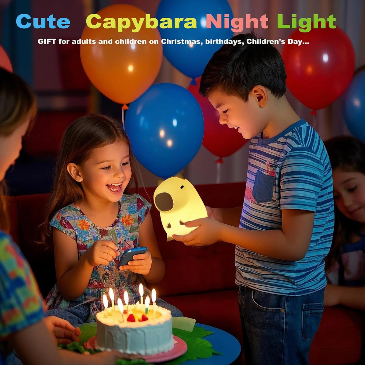DREAMING MY DREAM Cute Capybara lamp,Squishy Capybara Night Light LED Rechargeable Novelty Animal