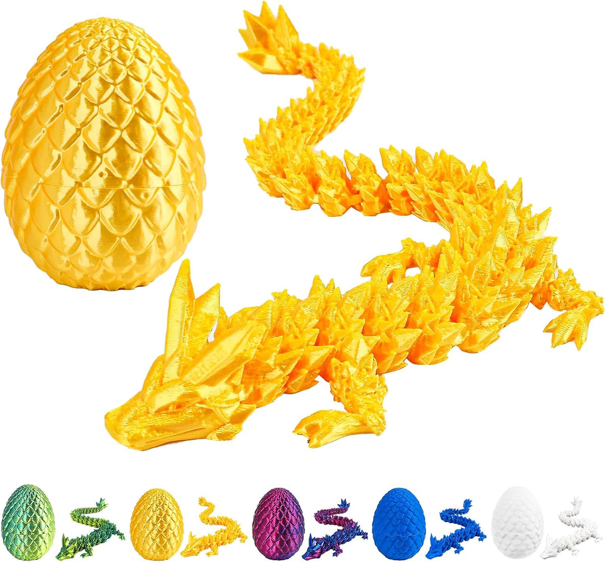 3D Printed Dragon Egg with Dragon Inside,12 Inch 3D Printed Dragon Egg Fidget Toy，Home Office Decor
