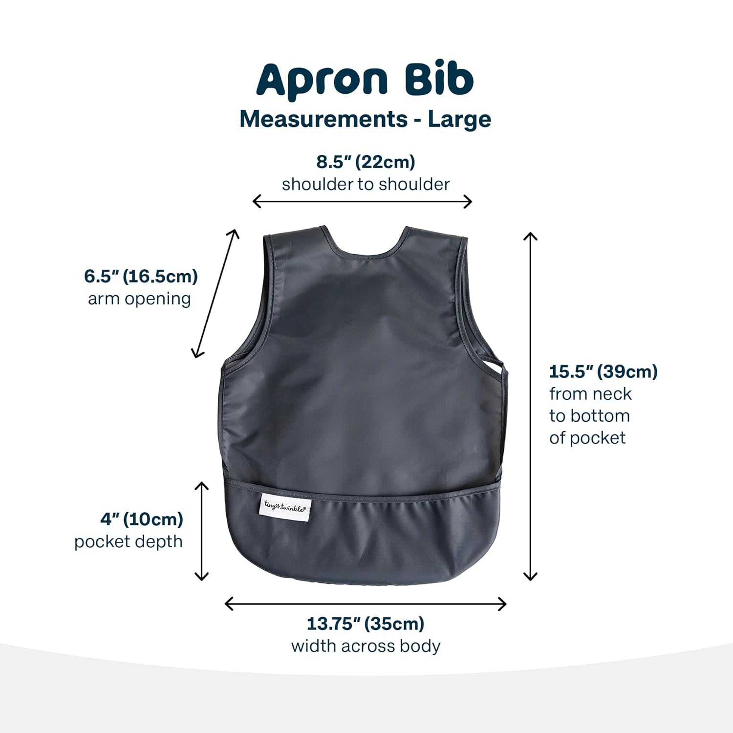 Tiny Twinkle Mess Proof Apron Bibs - 2 Pack Waterproof & Lightweight Baby Bibs for Led Weaning |