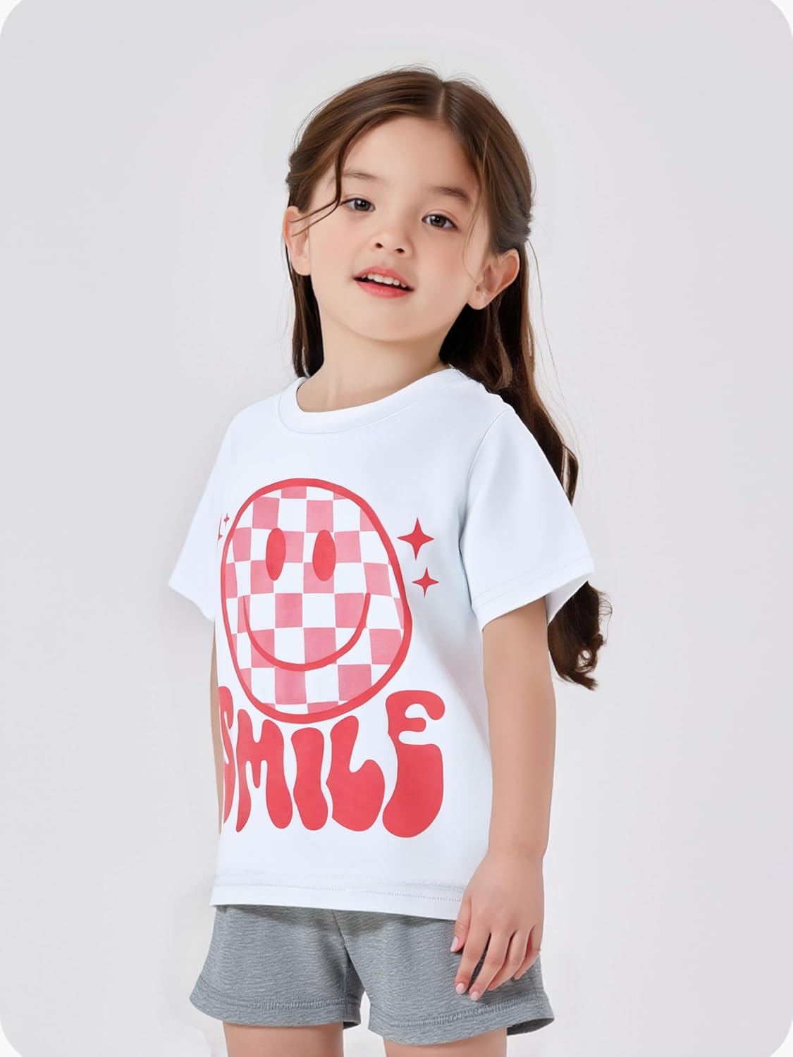Happy Town Toddler Clothes Baby Boy Girl Smiley Face Shirt Short Sleeve T-Shirt Tee Summer Tops