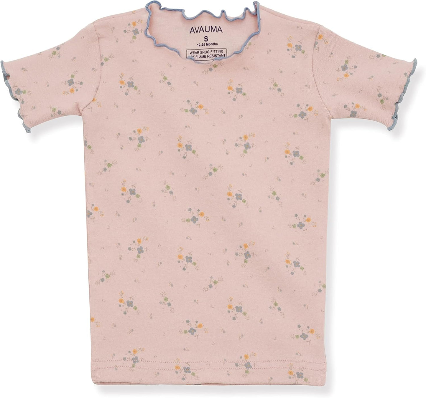 AVAUMA Baby Boy Girl Pajama Set 6M-7T Kids Cute Toddler Snug fit Flower Pattern Design Pjs Cotton