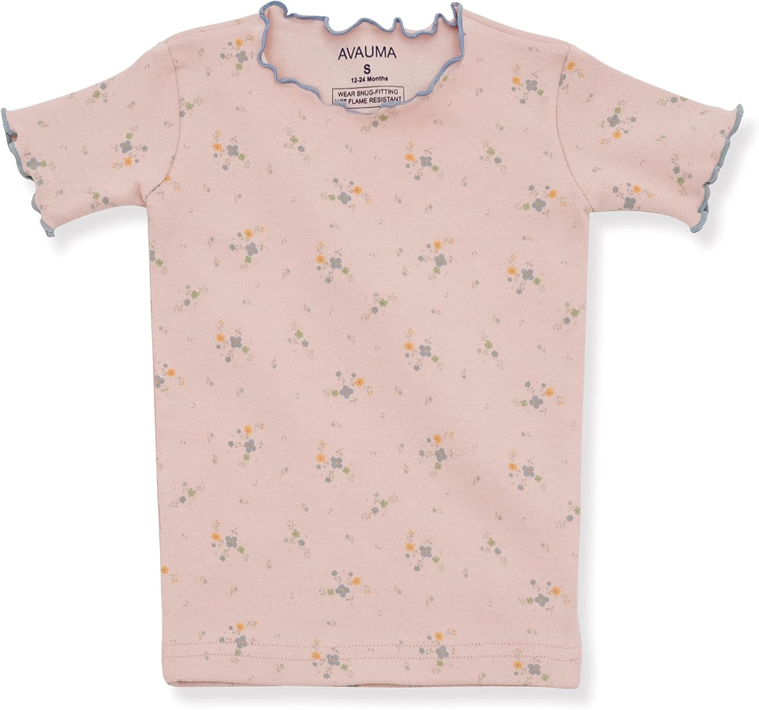 AVAUMA Baby Boy Girl Pajama Set 6M-7T Kids Cute Toddler Snug fit Flower Pattern Design Pjs Cotton