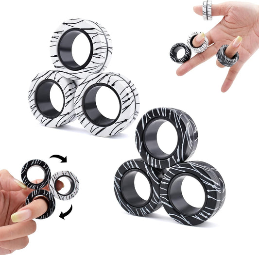 6 Pcs Magnetic Rings Fidget Toys for Teens, Adults & Kids|Easter Basket Stuffers|ADHD Fidget Toy