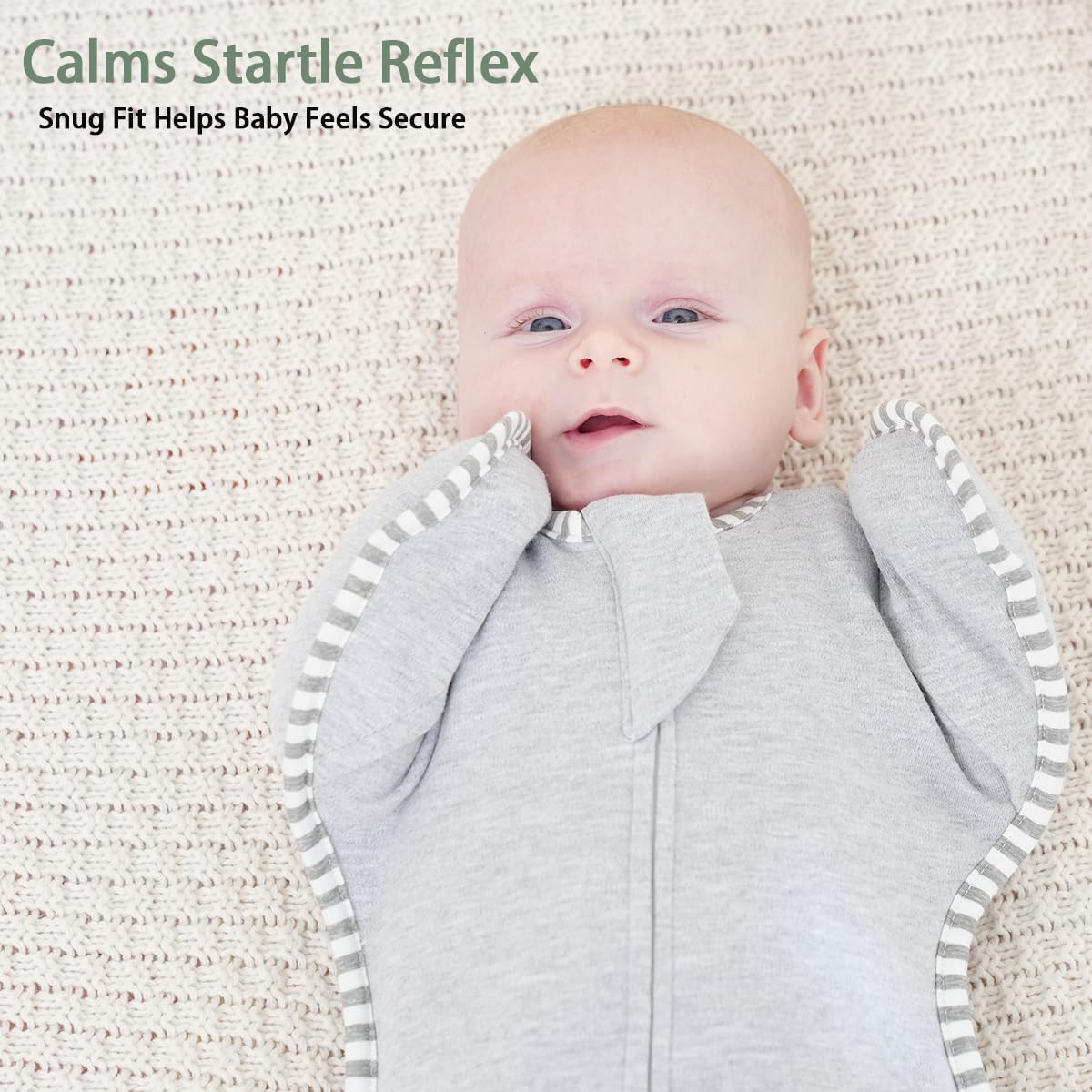 Baby Sleep Swaddles Arms up Swaddle 6-9 Months, Baby Transitional Swaddle Sack with 2-Way Zipper