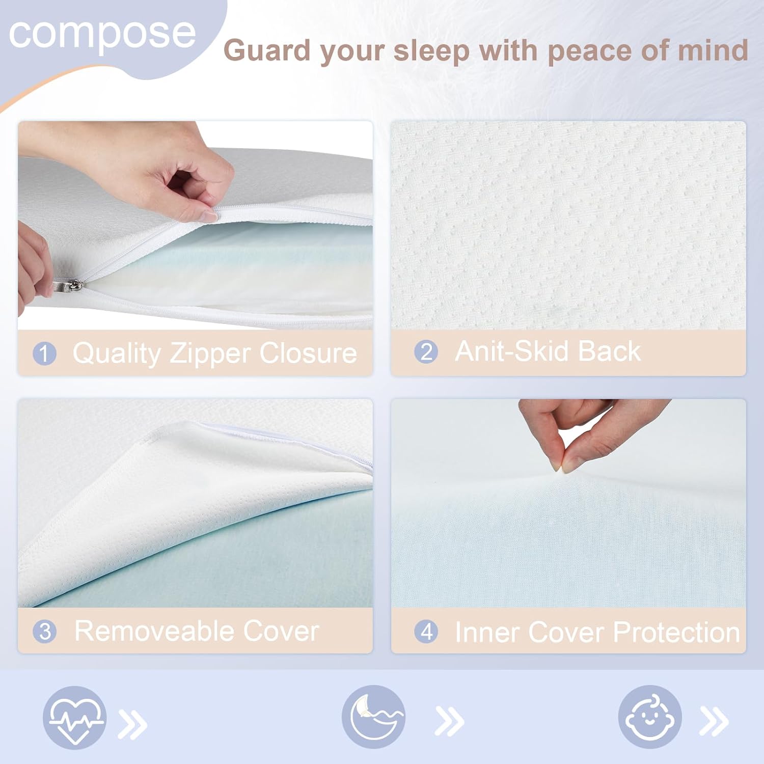 NeoBorn Baby Bassinet Mattress Pad, 24" x 20.8" Dual Sided Comfort Gel Memory Foam Mattress with