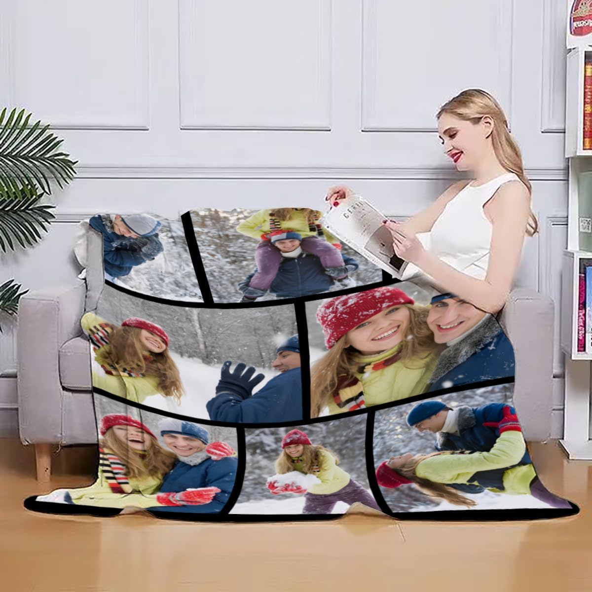 Ships Next Day, Custom Blankets with Pictures, Personalized Gifts for Boyfriend, Girlfriend, Photo