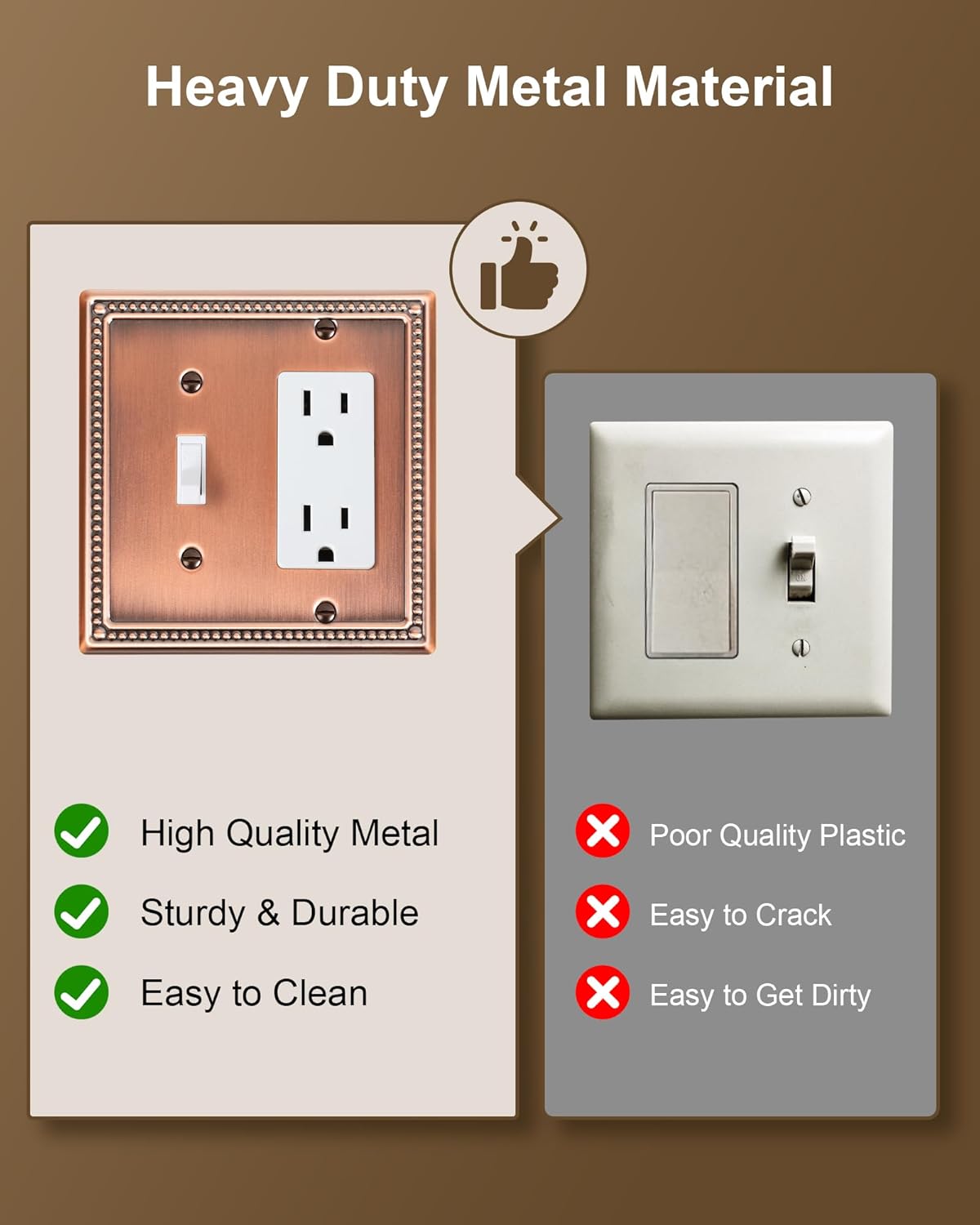 2-Pack Combo Toggle/Decorator Light Switch Cover Plate, Pearls Decorative Electrical Outlet Covers