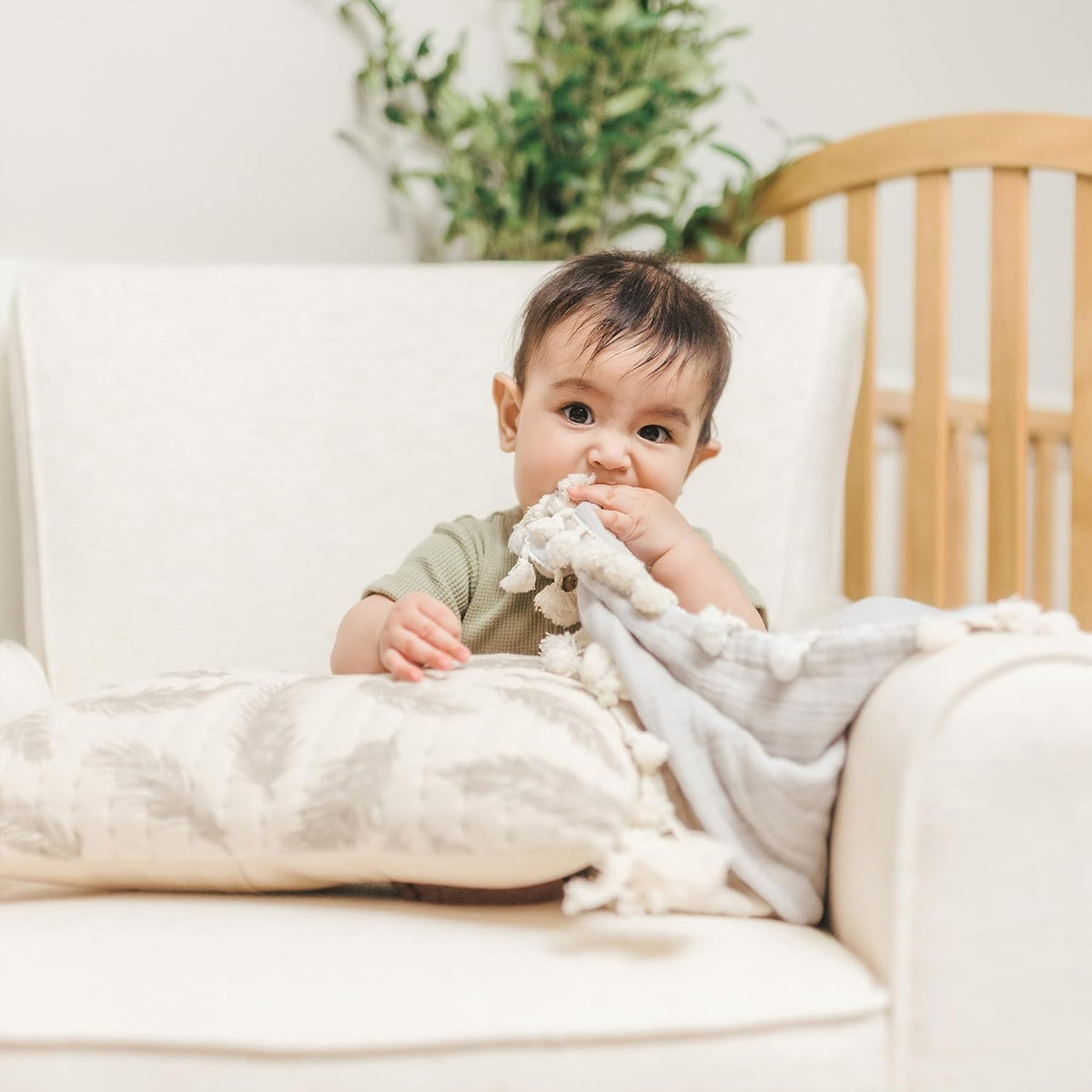 Crane Baby Muslin Swaddle Blanket, Soft Cotton Lightweight Nursery and Stroller Blanket for Baby