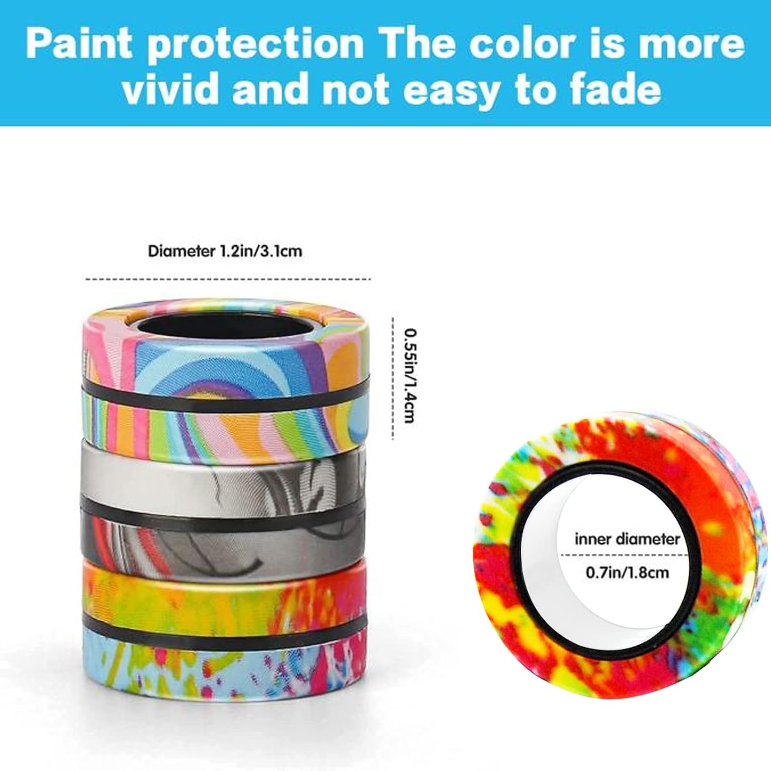 24Pcs Magnetic Rings Fidget Toys Spinner Set,Finger Magnet Rings Endless Hours of Fun ADHD Stress
