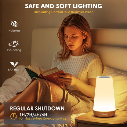 LED Night Light Bedside Lamp Touch and Remote Control Dimmable Tabletop 13 RGB Colors Changing 5