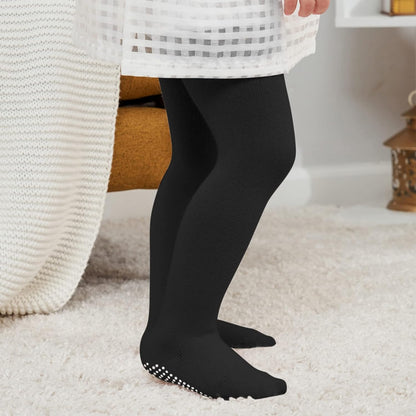 Zando Baby Girls Tights Cozy Cotton Infant Non Slip Grip Leggings Toddler Solid Knit Pantyhose Warm
