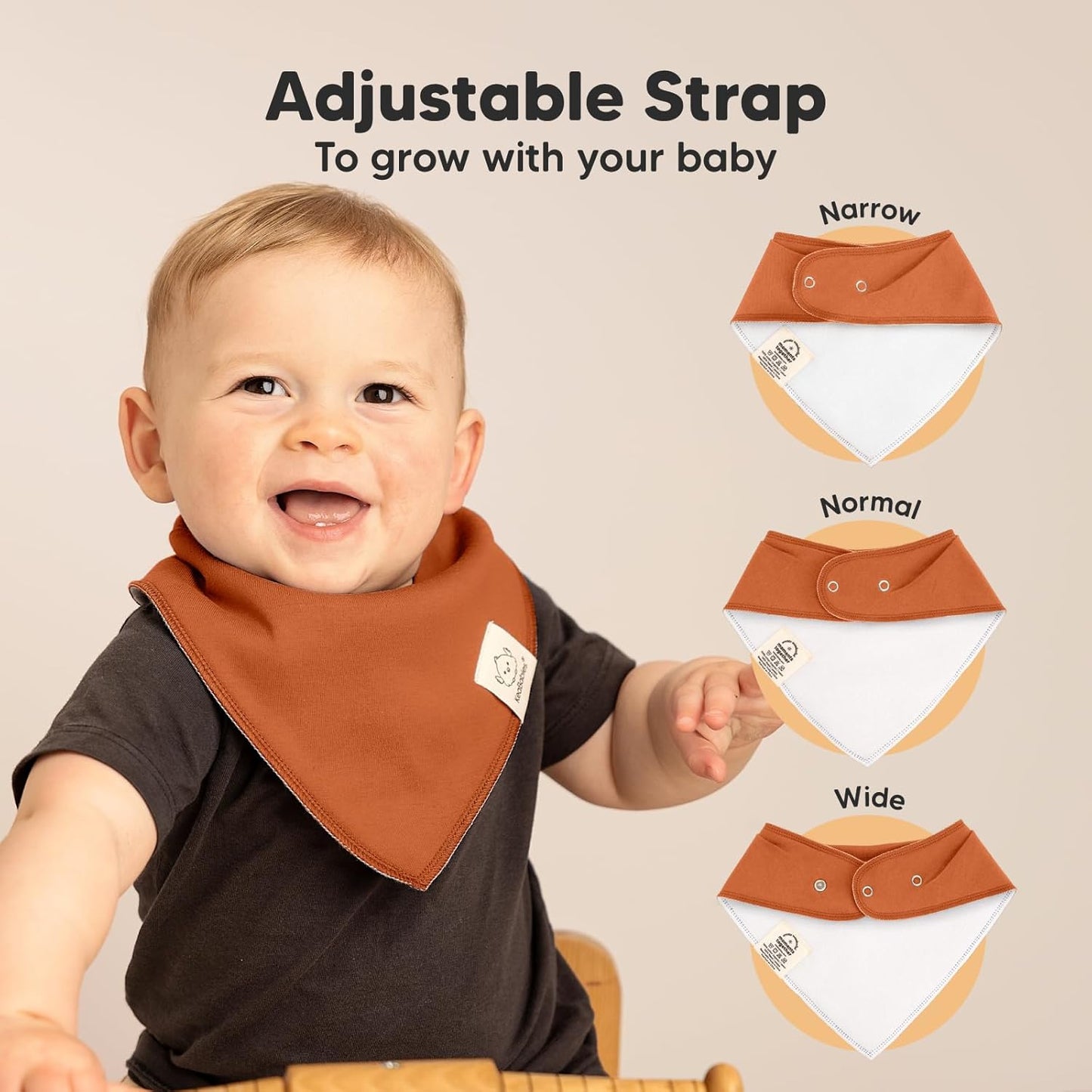8-Pack Organic Baby Bandana Bibs for Boys, Girls - Super Absorbent Triangle Baby Bibs for Drooling