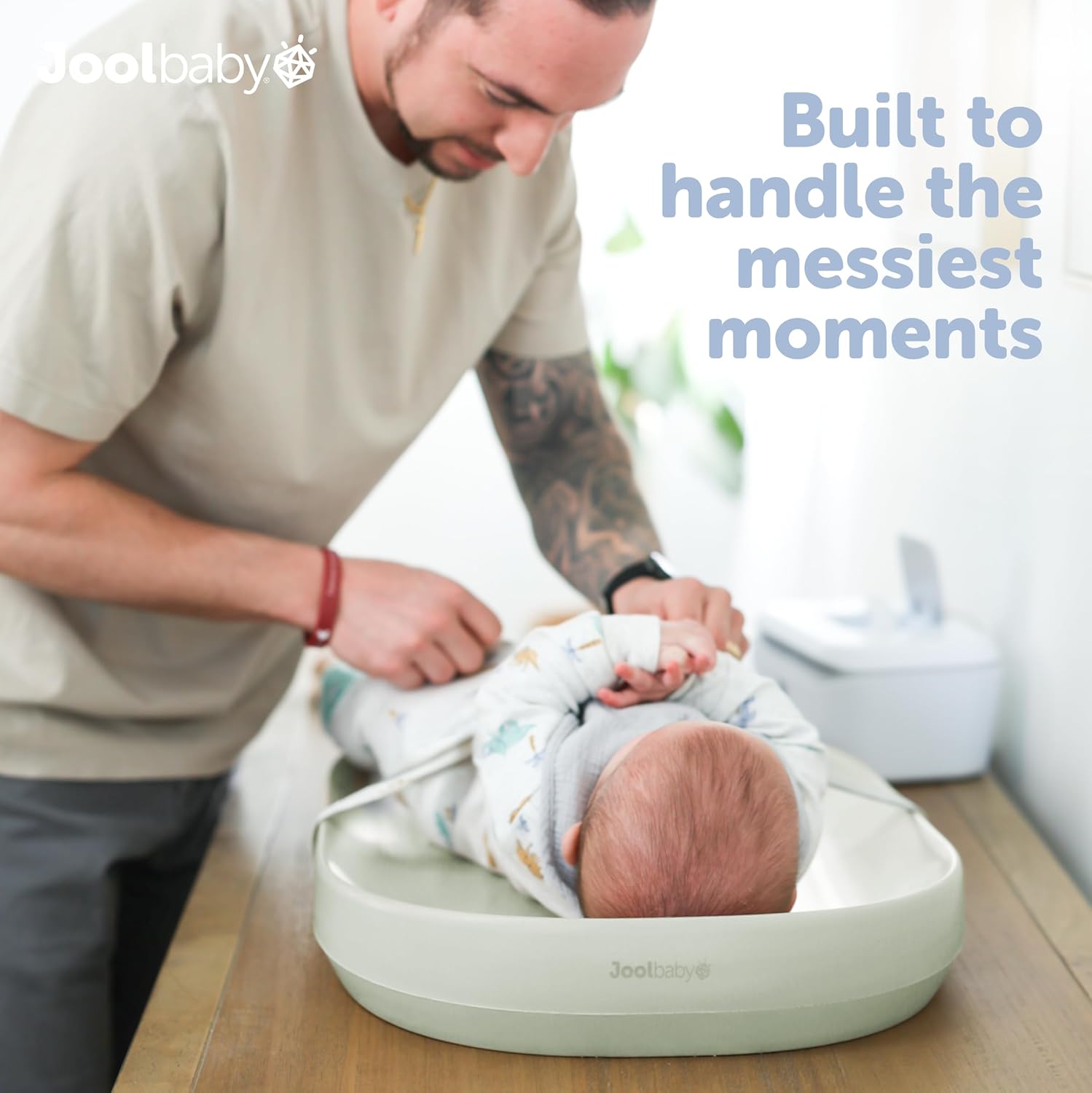 Jool Baby Waterproof Baby Changing Pad - Easy to Clean, Lightweight & Portable - Large Foam Cushion