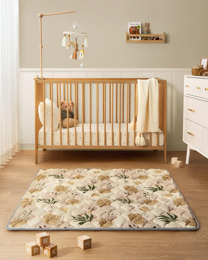 Blissful Diary Baby Play Mat, 47x47 Infant Play Mat for Playpen, Thicken Foam Cushioned Baby Mat
