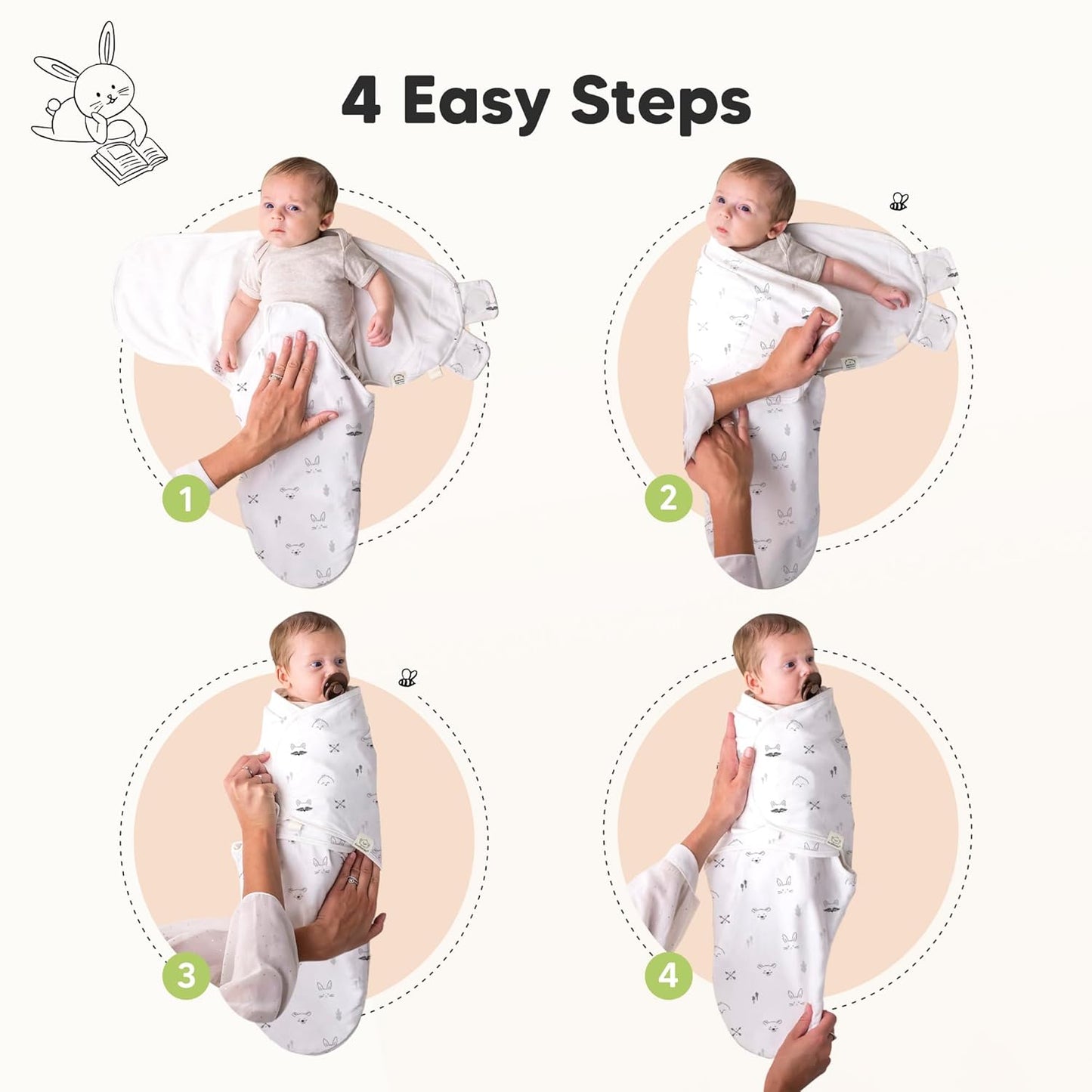 KeaBabies 3-Pack Organic Baby Swaddle Sleep Sacks - Swaddles for Newborns, Infant 0-3 Months, Baby