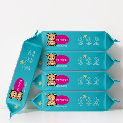 Ioly's Baby Wipes Unscented Wet Wipes 99% Water Based with Aloe Vera Fragrance Free Travel Pack 20