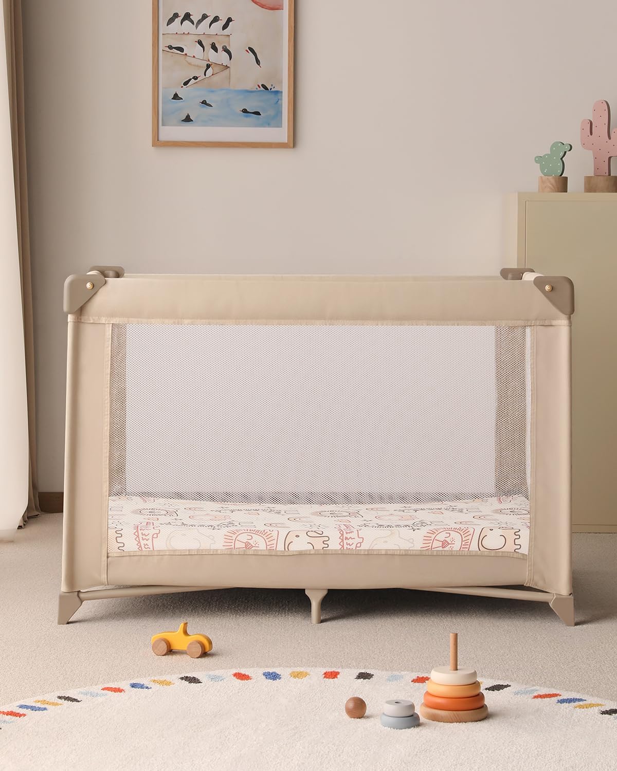 Yoofoss Baby Pack and Play Sheets 2 Pack for Boys and Girls - 38x26 Mini Crib Sheets Fitted Neutral