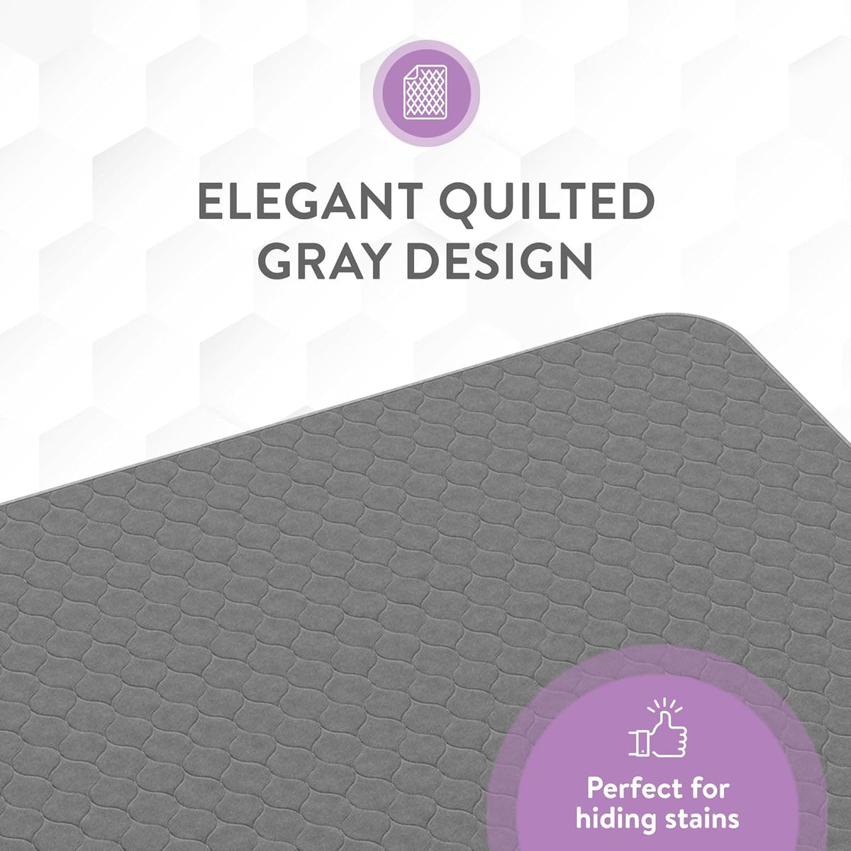 Inspire Underpads | Stain Hiding Gray Reusable Incontinence Bed Pads | Waterproof Mattress Pad |