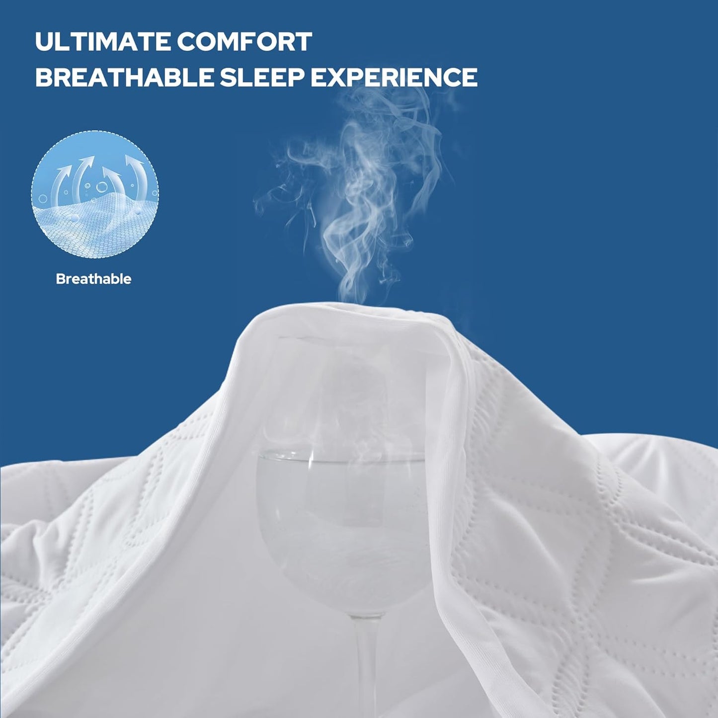 BEDLORE Waterproof Mattress Protector, King Size Noiseless Mattress Pad with Deep Pocket Fitted Up