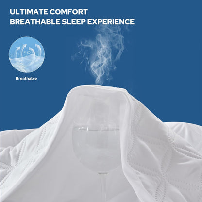 BEDLORE Waterproof Mattress Protector, King Size Noiseless Mattress Pad with Deep Pocket Fitted Up