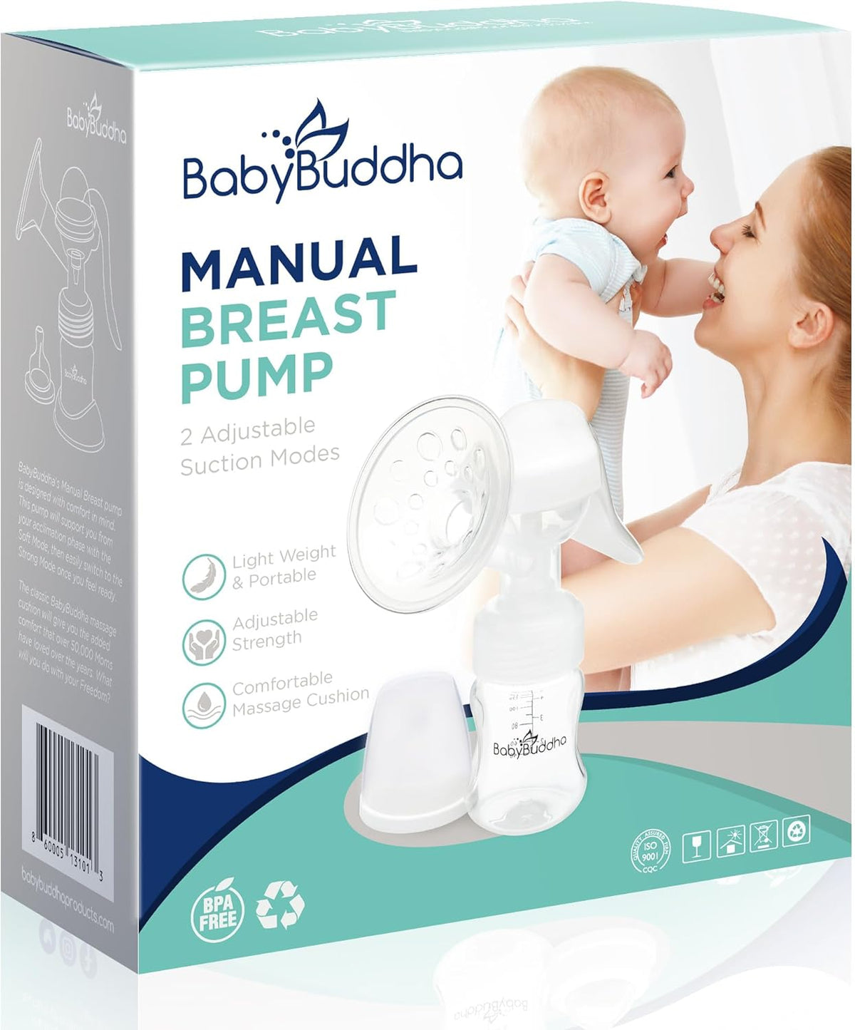 BabyBuddha Manual Breast Pump, Single Hand Expression Breastmilk Pump, Cordless and Portable, No