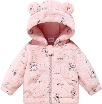 Toddler Fleece Jacket Baby Winter Coat Newborn Girl Hoodie Infant Boy Clothes 3T