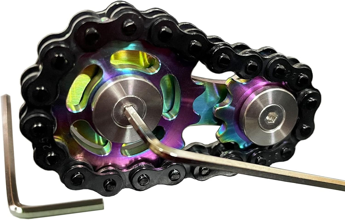 Stainless Steel Sprocket Fidgets Chain Fidget Cube Gears Linkage Bike Chain Novelty Fidget Block