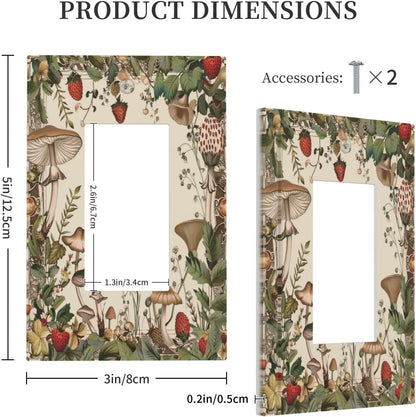Decorative Outlet Covers Rustic Mushroom Garden Red Strawberry 1 Gang Single Decora GFCI Device
