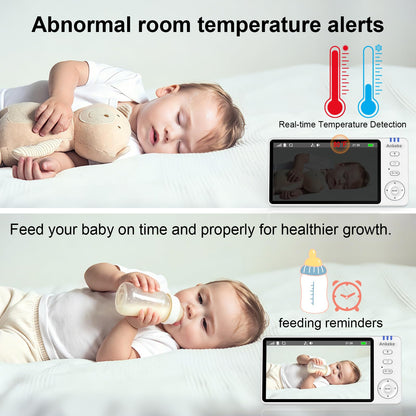 AnKeKe Baby Monitor with Camera and Audio, No WiFi Baby Monitor with 5" 720P HD Screen, 100-Hour