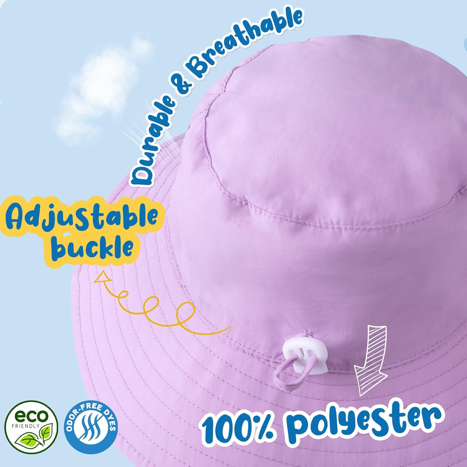 Baby Sun Hat Kids Summer UPF 50+ Toddler Bucket Hat Wide Brim Adjustable Beach Hats for Boys Girls