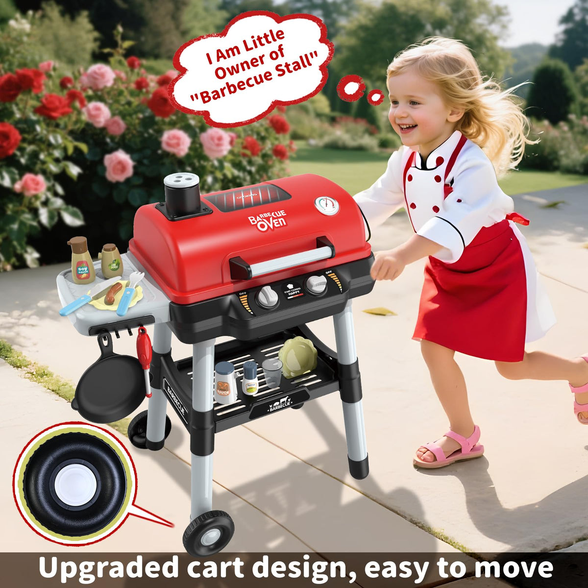 Shemira Kids Play Kitchen Toys, Kids BBQ Grill Playset, Play Grill Toys