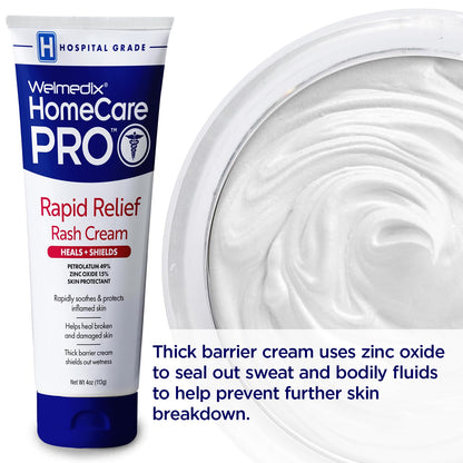 Welmedix Rapid Relief Diaper Rash Cream with Zinc Oxide, Hospital Grade Barrier Cream for Adults
