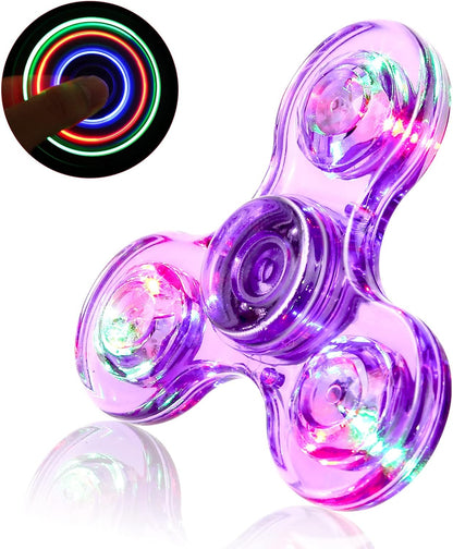 SCIONE LED Fidget Spinners, Light Up Sensory Fidget Toys for Kids, Glow in The Dark Toys for Kids