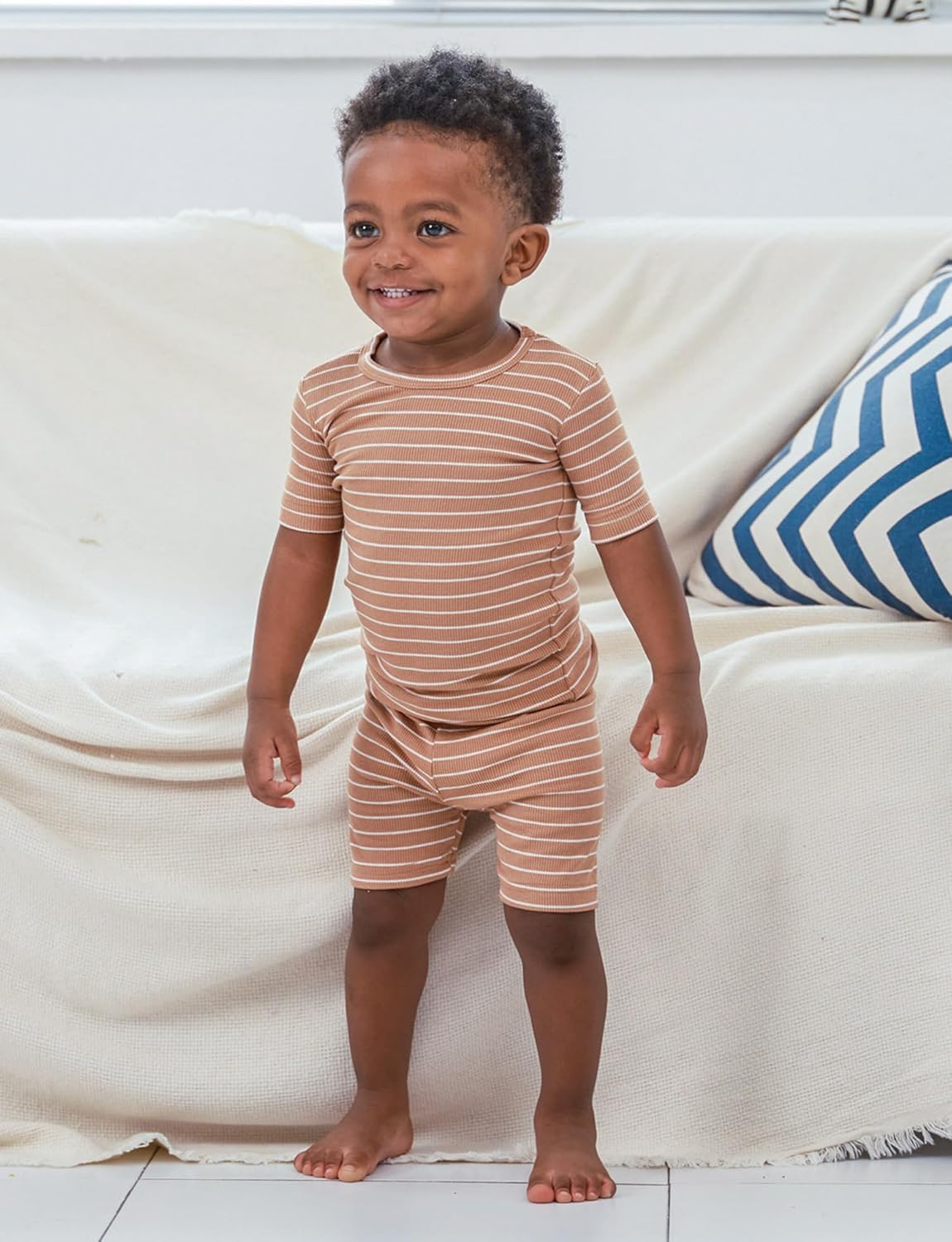 AVAUMA Stripe Pattern Baby Boys Girls Pajama Set Kids Toddler Snug fit Ribbed Sleepwear pjs for