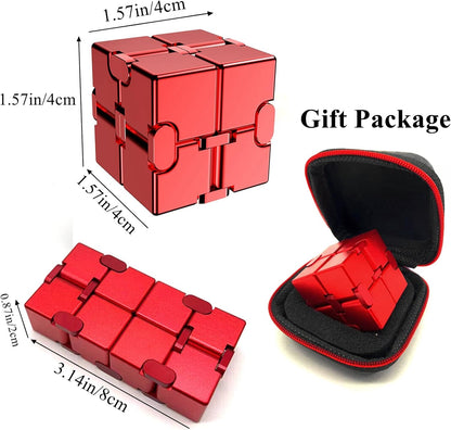 Fidget Blocks Toys Infinity Cube Anxiety Stress Relief Toy for Adults Gifts Aluminum Alloy Material
