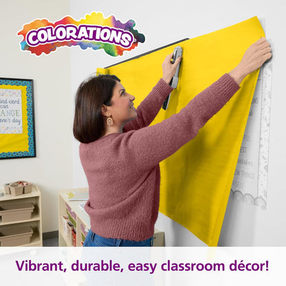 Colorations Dual Surface Paper Roll Classroom Supplies for Arts and Crafts Yellow (36" x 1000')