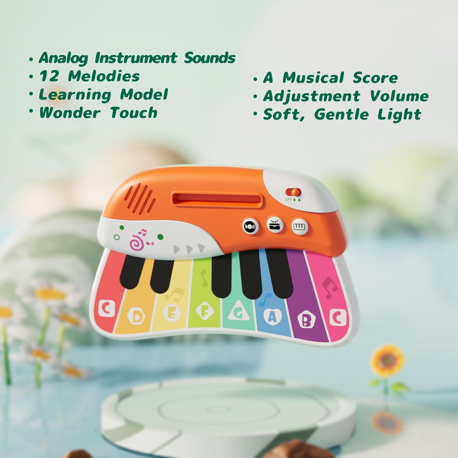 Toddler Baby Guitar Piano Keyboard for 1-3, Touch Baby Piano Guitar Toy for 1 Year Old Musical Toy