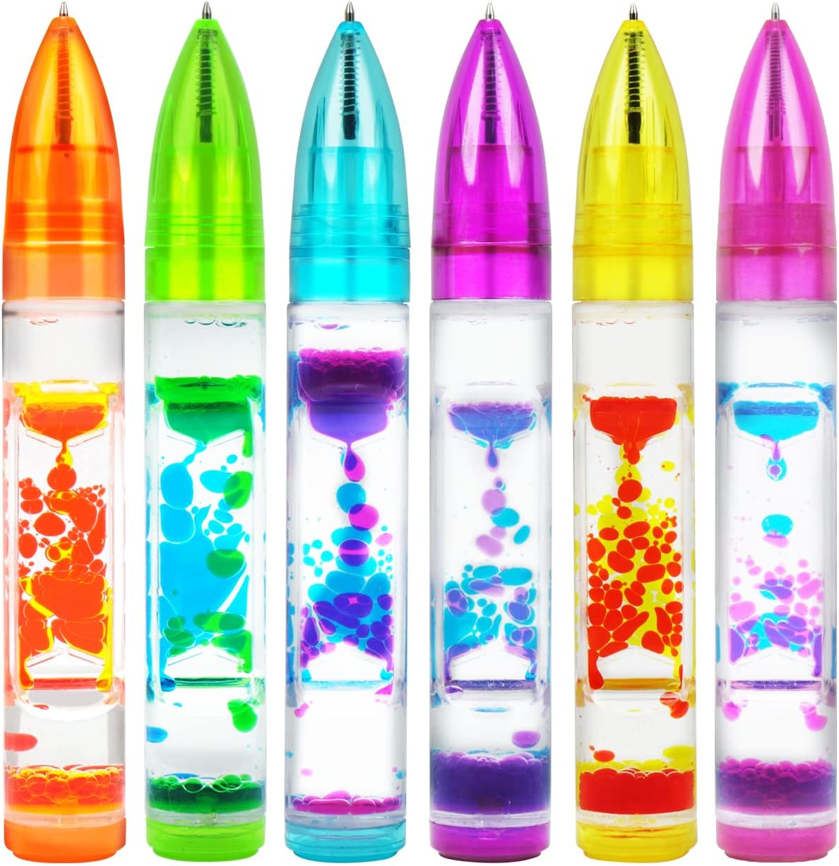 Liquid Motion Bubbler Sensory Toy Pen, Colorful Liquid Timer Pens Great for Stress and Anxiety