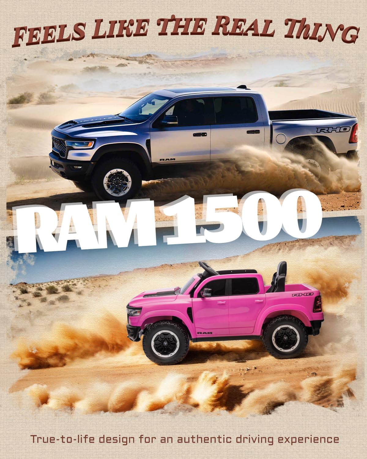 Licensed Ram 1500 12V Ride on Toys, Kids Ride on Car with Remote Control, Electric Vehicle for