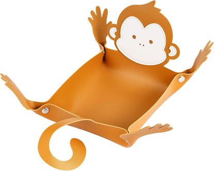 Monkey Dice Tray Portable Dice Rolling Tray PU Leather Monkey Shape Dice Holder D&D Gift for RPG
