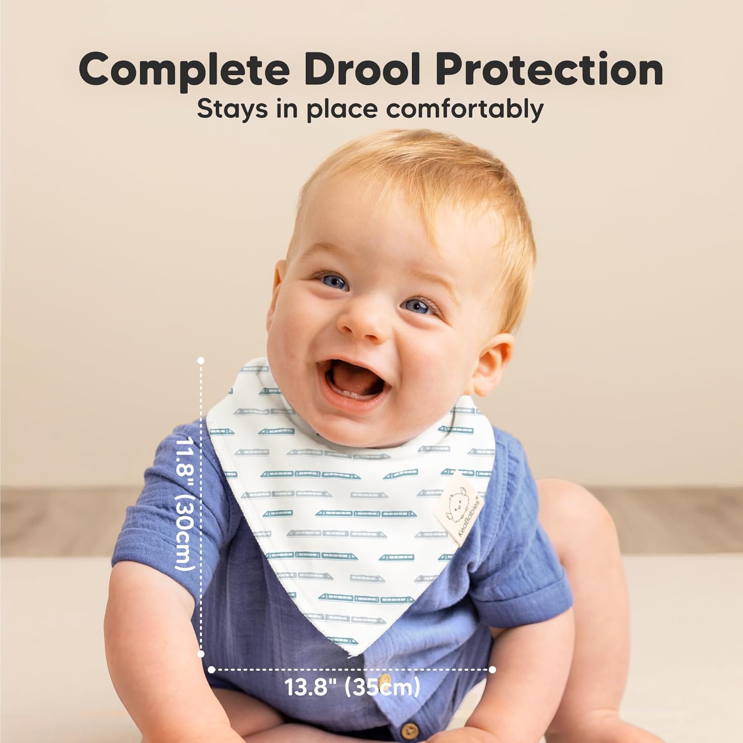 8-Pack Organic Baby Bandana Bibs for Boys, Girls - Super Absorbent Triangle Baby Bibs for Drooling