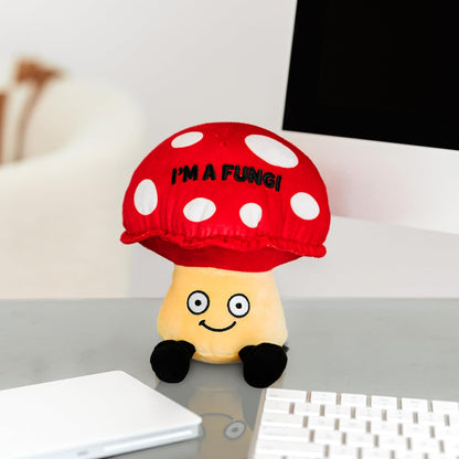 Mushroom Foodie Plushie, Funny Pun Meme Gag Gift, White Elephant, Stocking Stuffer Present, Great